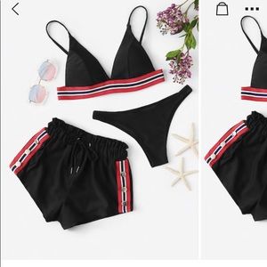 cute black bikini with matching shorts